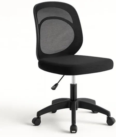 Silla T-LOVENDO B09RP7BW8B vista lateral mostrando respaldo en malla y ausencia de reposabrazos