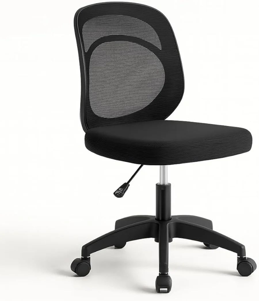 Silla Oficina Ergonómica sin reposabrazos — Soporte Lumbar, malla transpirable