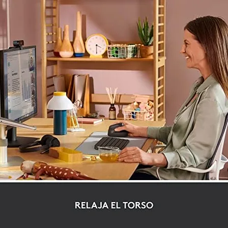 Vista superior del Logitech Lift mostrando los botones personalizables y la SmartWheel de desplazamiento