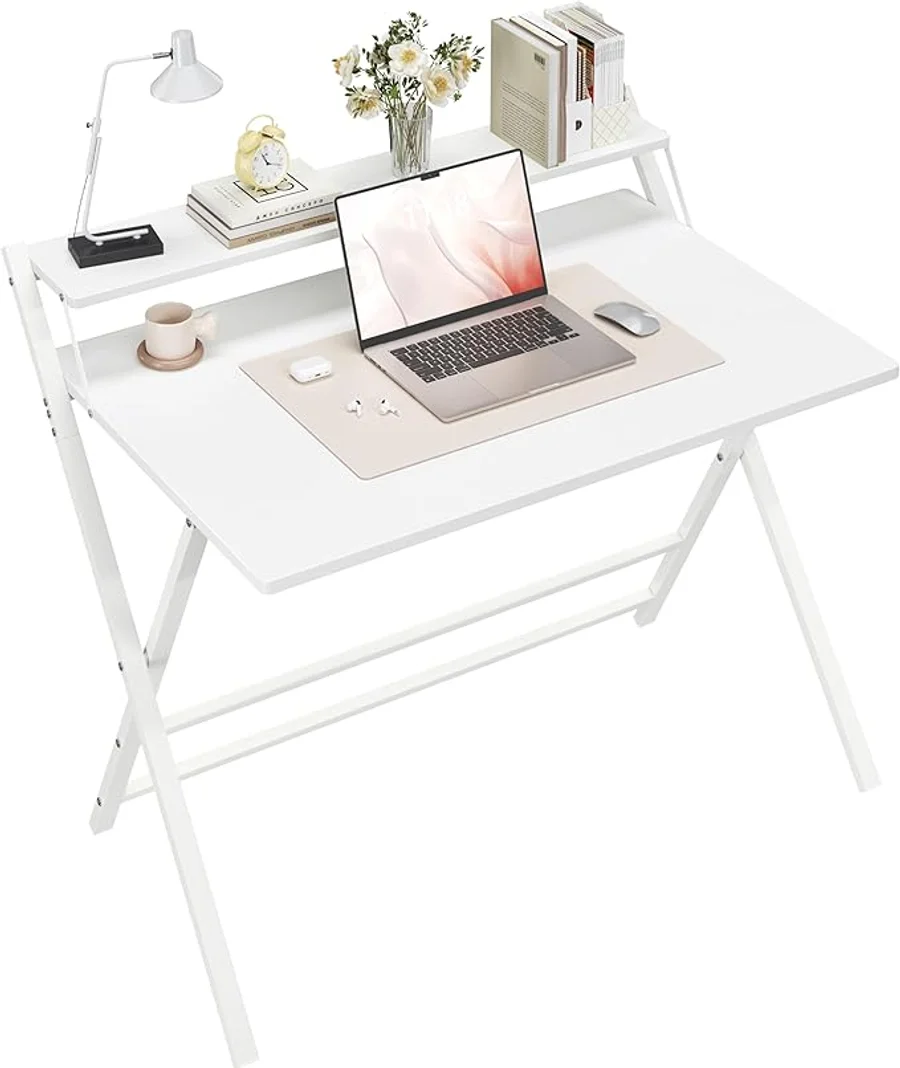 Yaheetech Escritorio Plegable 50×100×74,5 cm con estante para monitor