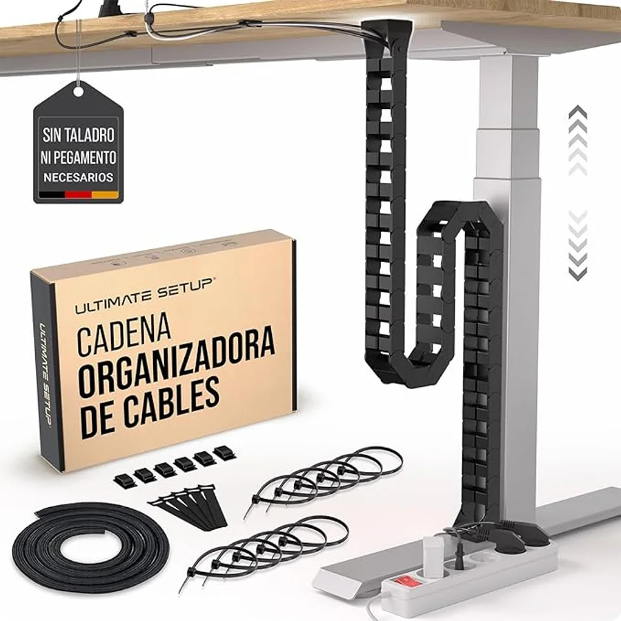 Organizador Cables Escritorio — Cadena portacables flexible